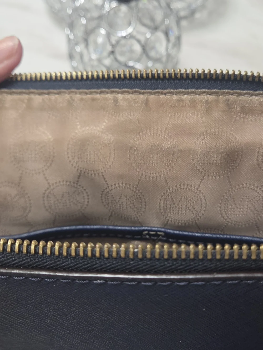 Michael Kors Navy Saffiano Dome Satchel